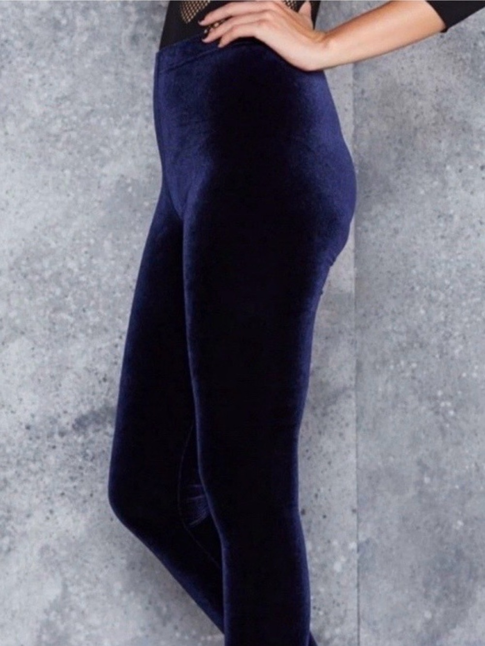 BlackMilk Clothing Blue Velvet High Waisted Leggings size Medium